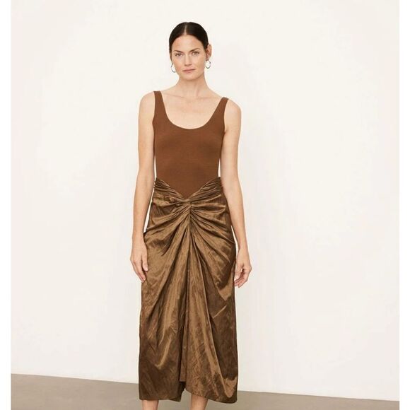 NWT Vince Metallic Twist Front Cotton Blend Skirt size 6 $395 - Picture 2 of 4